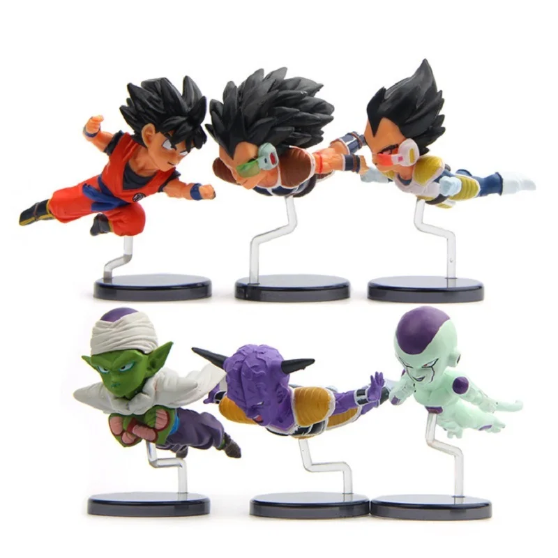 6pcs/lot Son Goku 7.1-7.3cm Figurine Dragon Ball Flight PVC Action Figures Toys Anime Dragon Ball Figure Collectible Model Toys