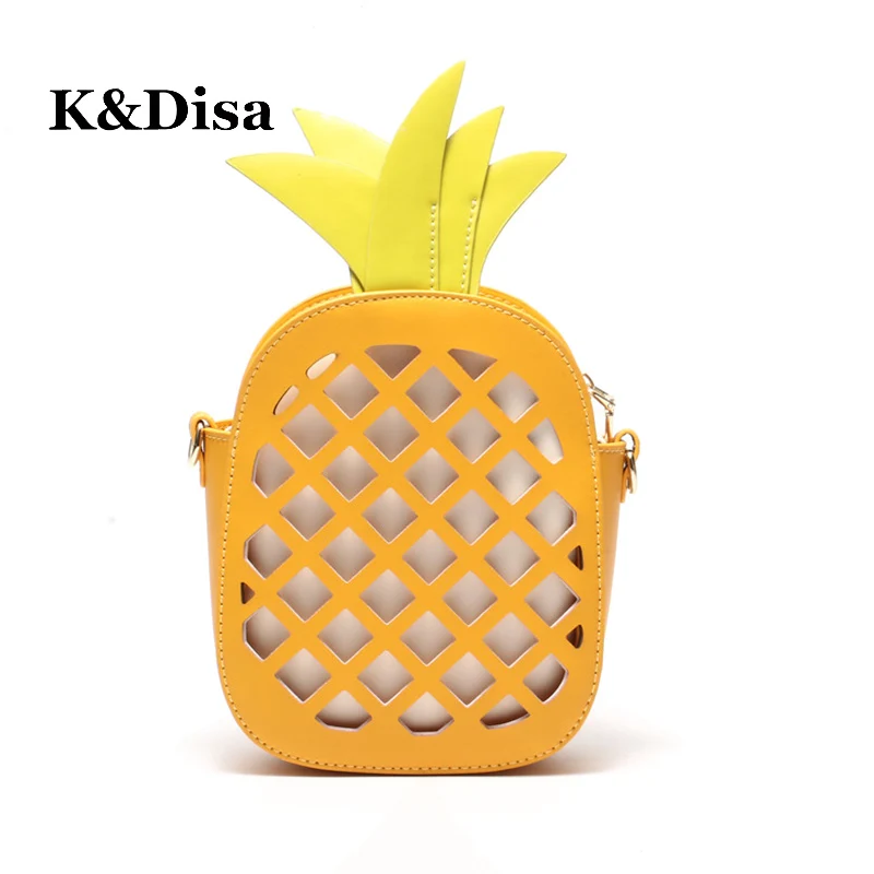 

2018 Genuine Leather Women Flaps Creative Pineapple Shoulder Bag Lady Fashion Messenger Bag Women' Designer Crossbody Bag