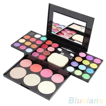 Румяна блеск для губ мерцание палитры Eyeshadow комплект макияж кисти зеркало косметический комплект 8TYY