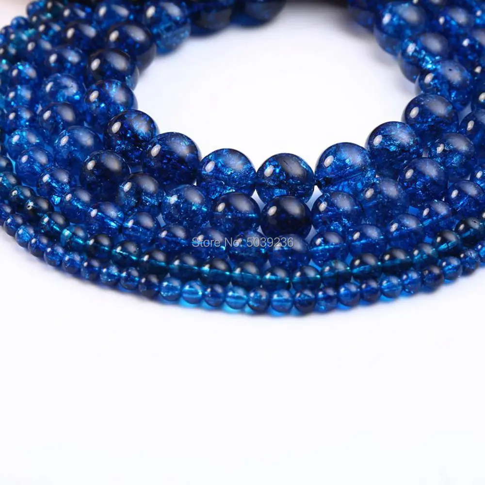 

Wholesale Natural Stone Blue Crystal Beads Round Loose Beads 4/6/8/10/12mm for Needlework Jewelry Making
