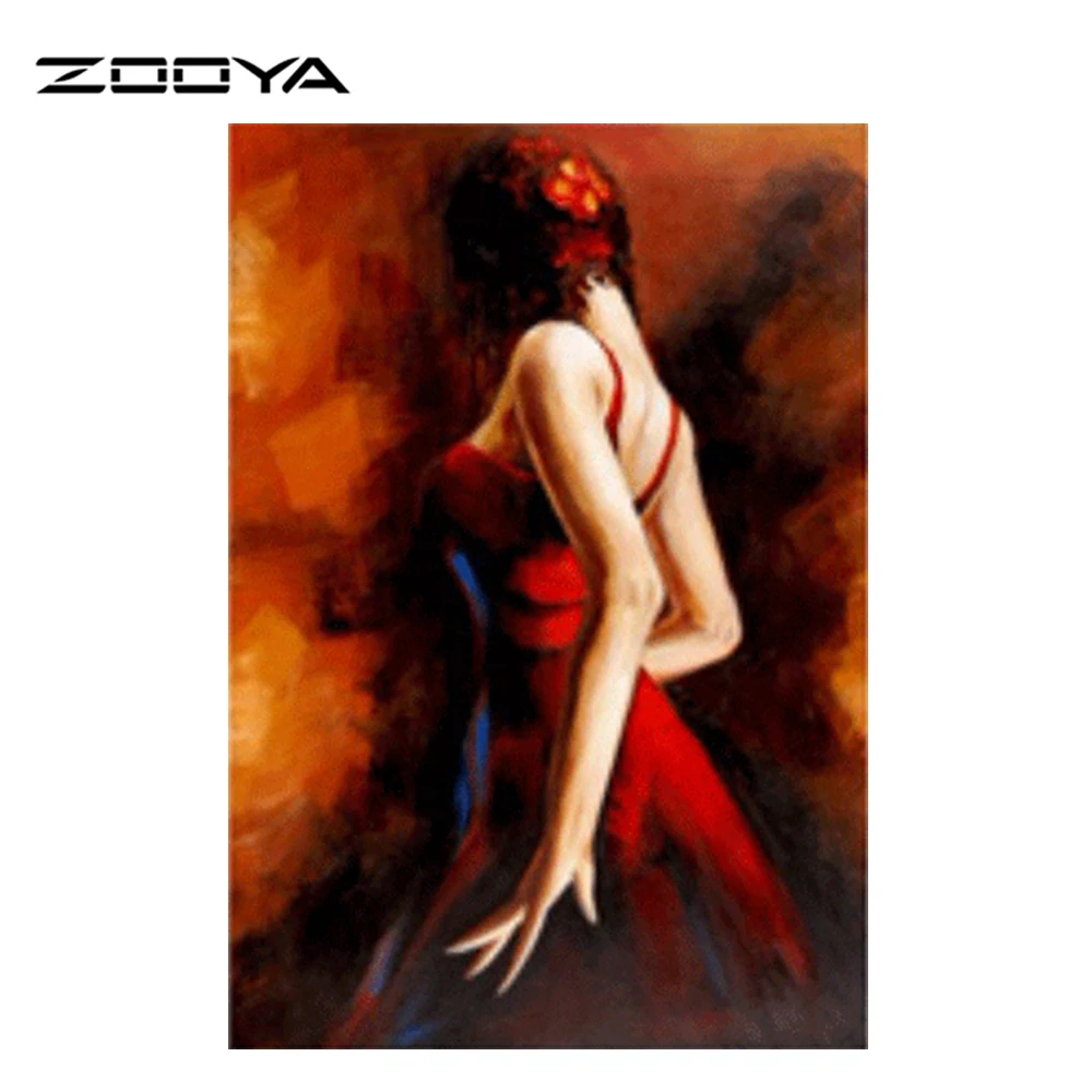 3D DIY Diamond Painting Red Clothes Dancing Girl Inlay Canvas Oil Yarn Dyed Cross Stitch Mosaic Embroidery AT220 | Дом и сад