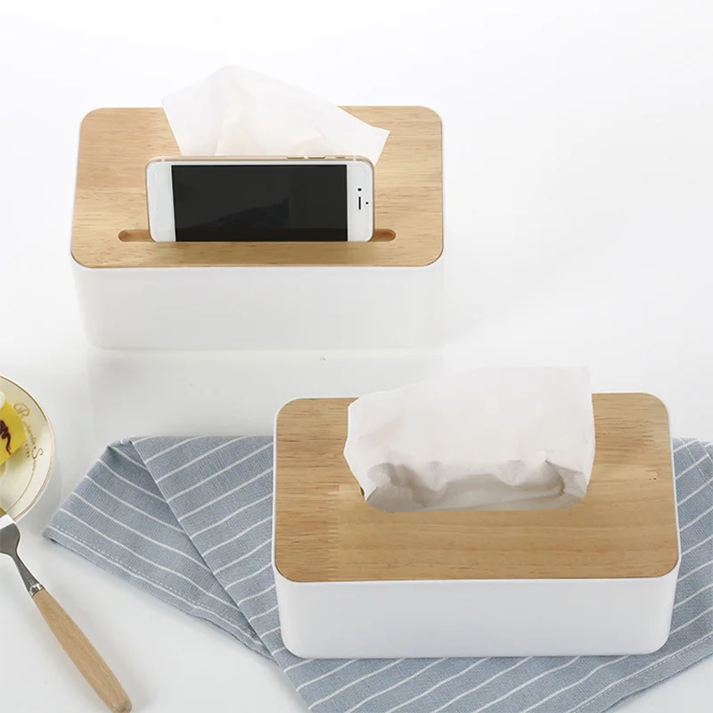 Plastic Tissue Box Plain Wooden Cover Paper with Oak Home Car Napkins Holder Case Organizer Decoration Tools | Дом и сад