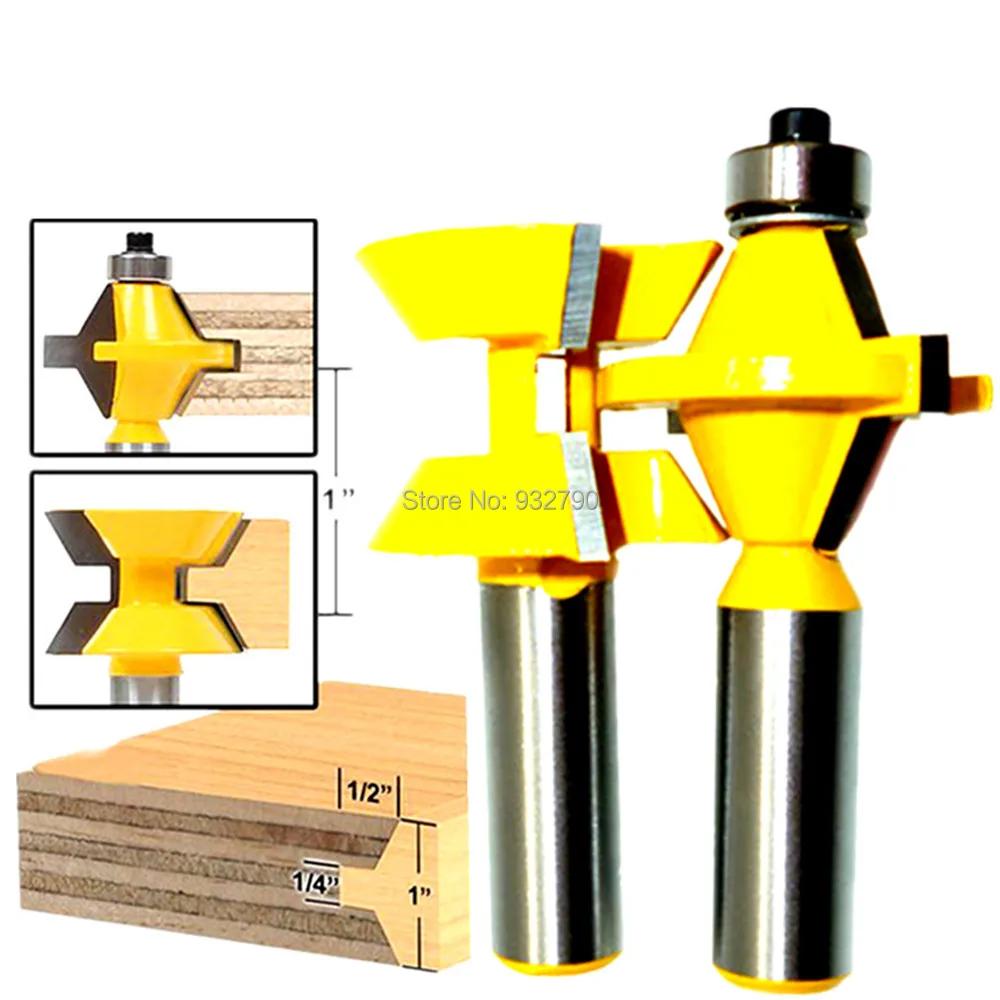 2pc 1/2" Shank Woodworking Drill Bit Milling Cutter Wood Plywood 120