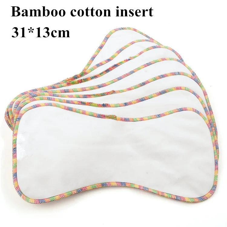 

10Pcs Bamboo Cotton Cloth Insert Reusable Washable 4 Layers Nappy Liner Two sides different material Cloth Nappy