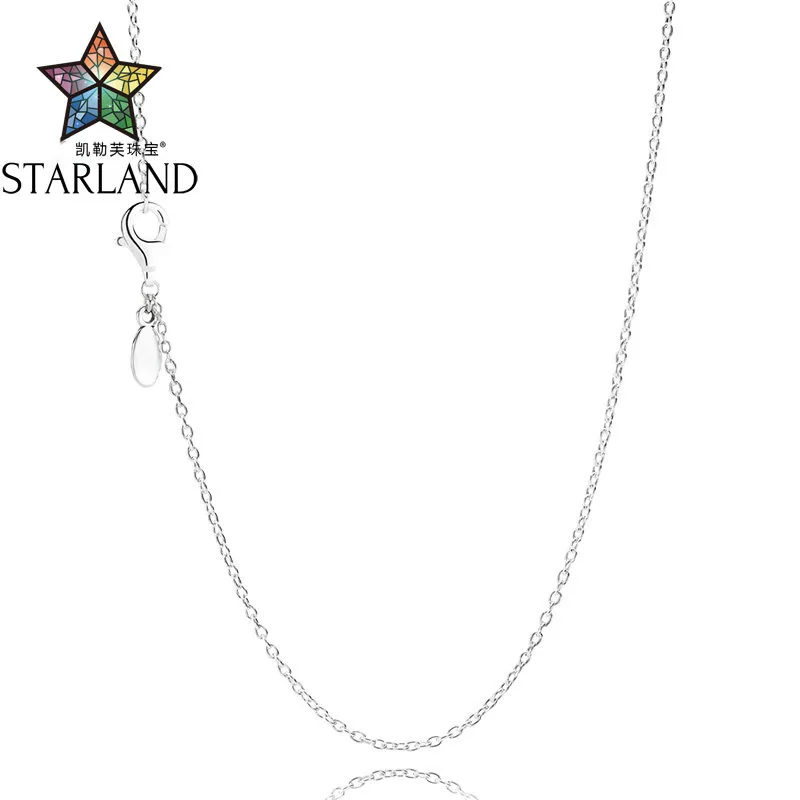 

Starland 2018 New 45cm 100% 925 Sterling Silver Cross Chain For Pendant Necklace women wedding Original Jewelry Gift