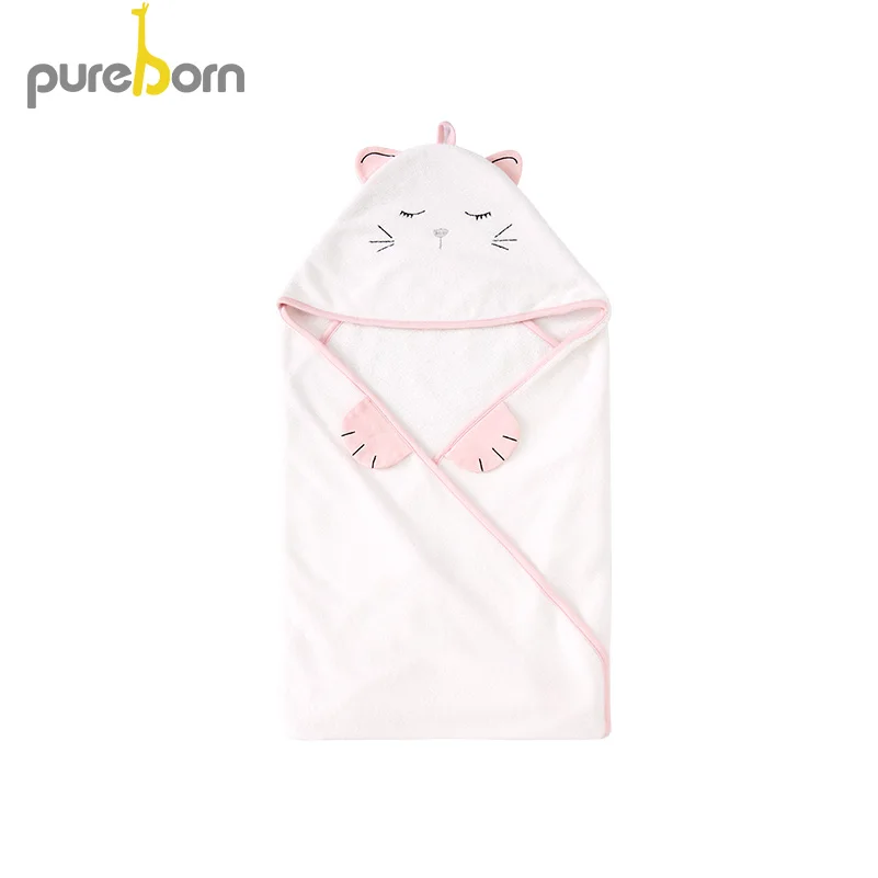 Pureborn Младенец Малыш Детское банное полотенце мультфильм с капюшоном желтый розовый Детские Мальчики полотенце для девочек Дети Детские предметы для новорожденных