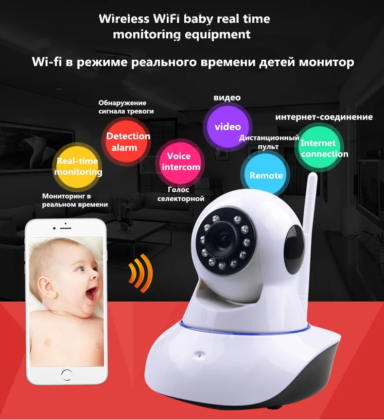 Ip camera wifi baby Monitors with motion detection and hd 960P Night Vision live