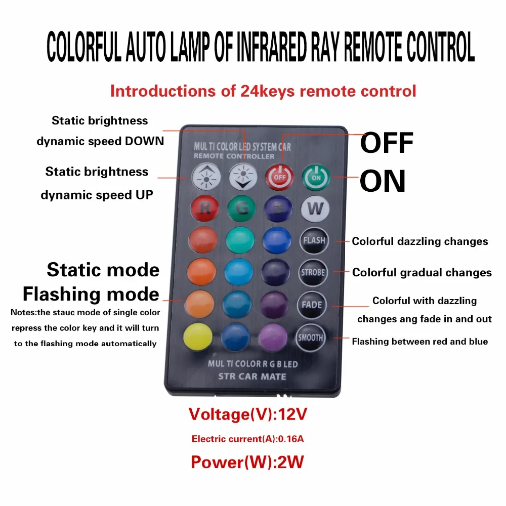 Geetans 2 шт. Автомобильные фары T10 W5W 5050 светодиодный RGB автомобильный Стайлинг лампы