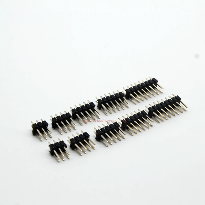 100Pcs Gold Plated 1.27mm Pitch Double Row PTH Male Pin Header Strip For Arduino 2x2P 2x3P 2x4P 2x5P 2x6P 2x7P 2x8P 2x9P 2x10P 2