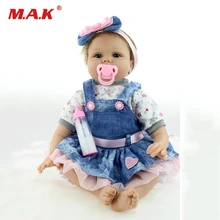 55cm boneca reborn kukla reborn dolls lol Hair Blue Eyes Girl Doll soft body Silicone Vinyl Dolls toys for girls children gift lifelike blue eyes 18 inch girl american doll full vinyl princess dolls with blue nursing clothing set children birthday gift