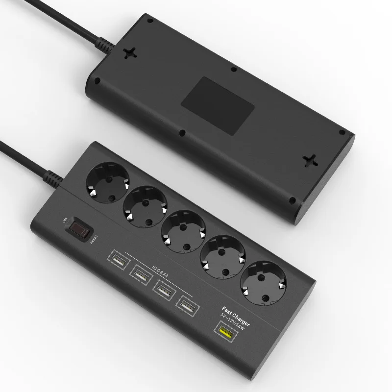 5 штепсельная вилка европейского стандарта розетки 4 Порты USB Мощность полосы 250V