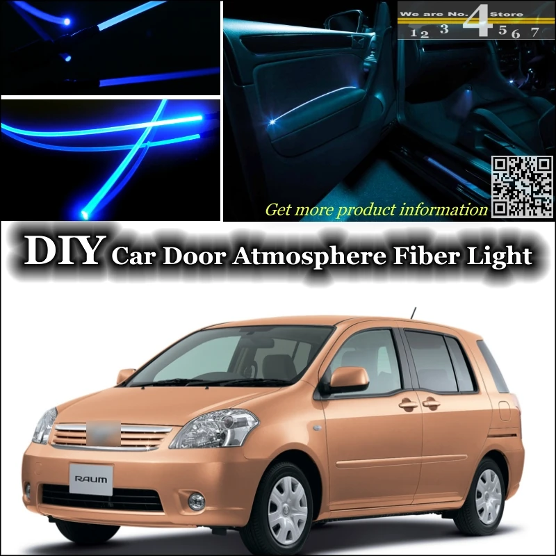 

interior Ambient Light Tuning Atmosphere Fiber Optic Band Lights For TOYOTA Raum Inside Door Panel illumination Not EL light