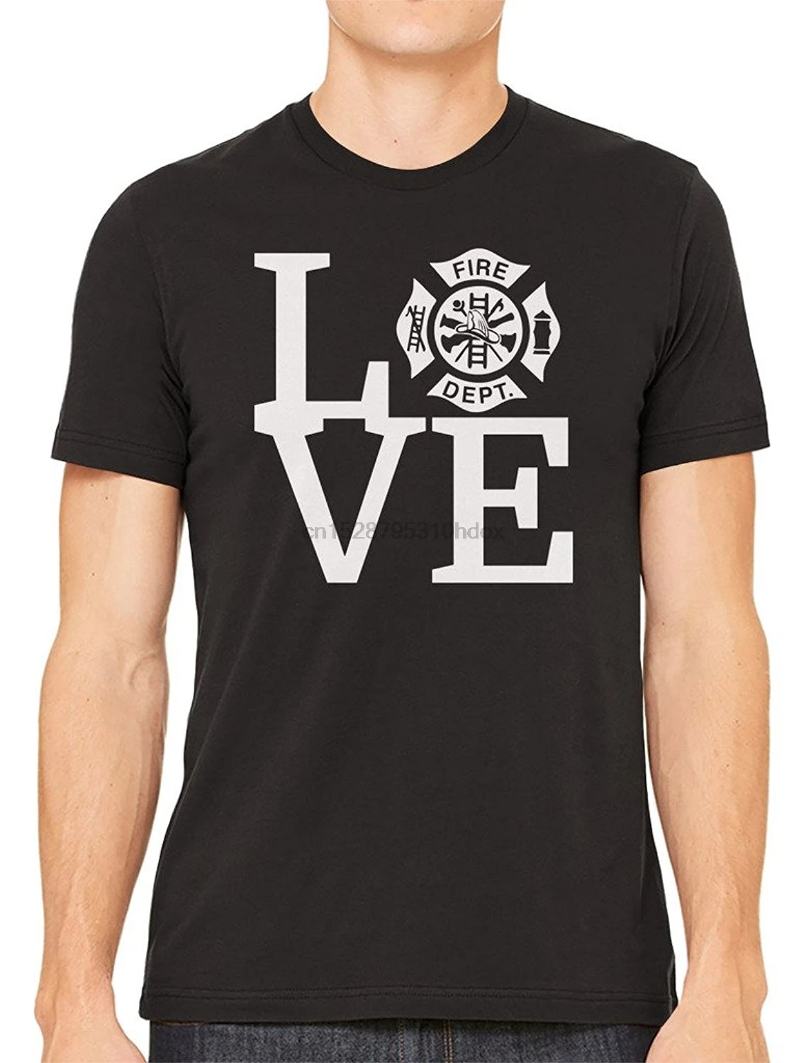 2019 New Pure Cotton Short Sleeves Hip Hop Fashion Mens T-shirt Love The Fire Department Men | Мужская одежда