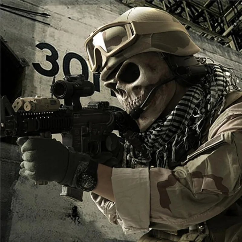 

Skeleton Masks Military Paintball Ghost Tactical Balaclava Halloween Airsoft Skull Protection BB Gun Shooting Full Face Mask M02