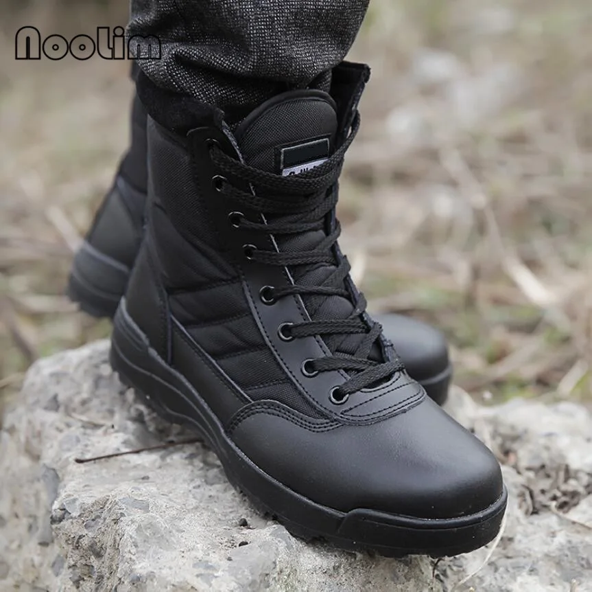 

Hot Sell Retro Combat Boots Winter England-style Fashionable Men's Short Black Shoes Military Boots