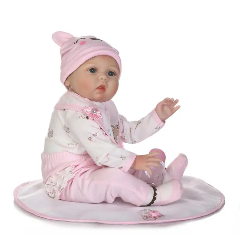 

NPK 55CM lifelike reborn baby doll full vinyl silicone boneca Newborn Toddler doll playmate for kids Birthday gift brinquedo