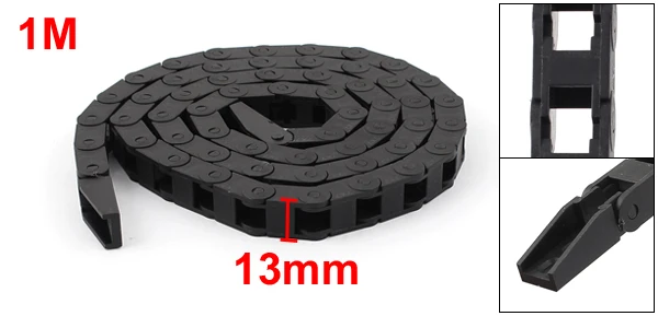 

UXCELL Hot 7x7mm 1M/3.28ft Length Black Plastic Drag Chain Cable Wire Carrier Waterproof Low Noise for CNC Machine Tools