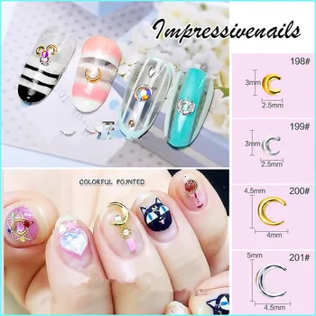 

2016 Japan 1000pcs/bag Nail Art Decoration Golden Silver Mini Moon Rivet Stud Metal Nail Polish Sticker Nail Tools