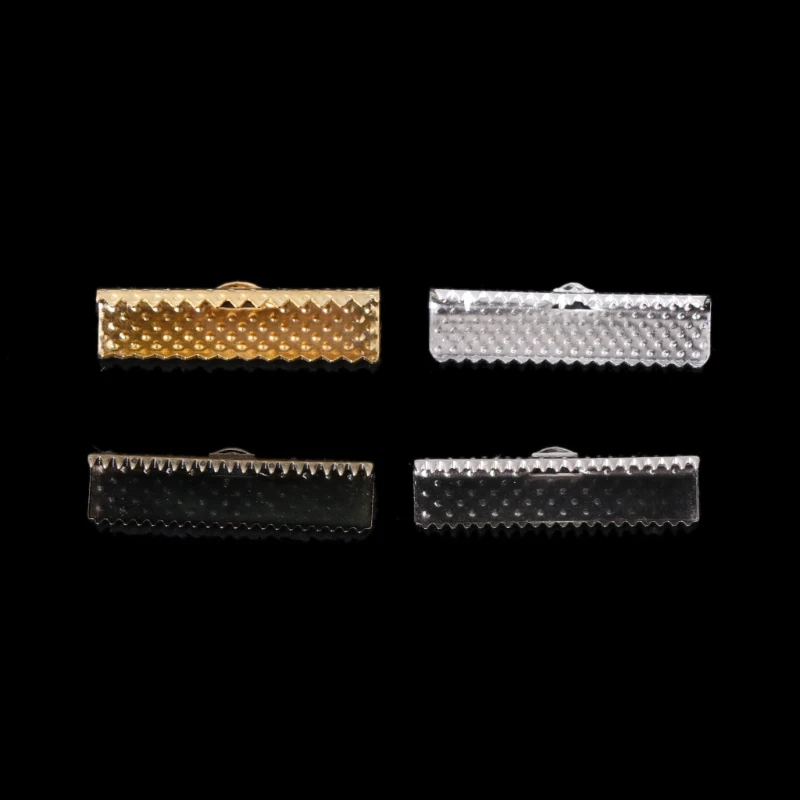 

120 Ribbon Clip Clamp Cord Crimp End Clasp Cap Tip Necklace Bracelet Connector