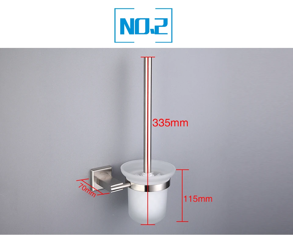 GAPPO держатели для туалетной щетки, нержавеющая сталь, настенный держатель для одной щетки, стеклянные держатели для чашек, аксессуары для ванной комнаты