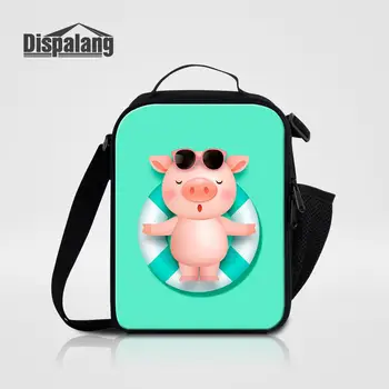 

Cute Pink Piggy Prints Cooler Bag Thermal Insulated Cooler Lunch Bags for Children School Reuable Meal Package Lunch Containers