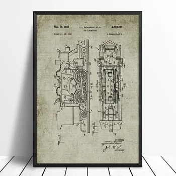 

1949 Toy Locomotive Patent Art Poster Canvas Prints No Frame