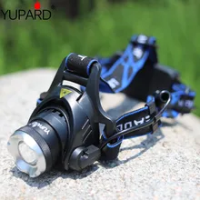 Yupard XML T6 светодиодный фонарь Zoom Q5 налобный фонарь со светодиодами, масштабируемый регулируемый фонарь, Фокусировка света, велосипедная лампа, походный водонепроницаемый фонарь