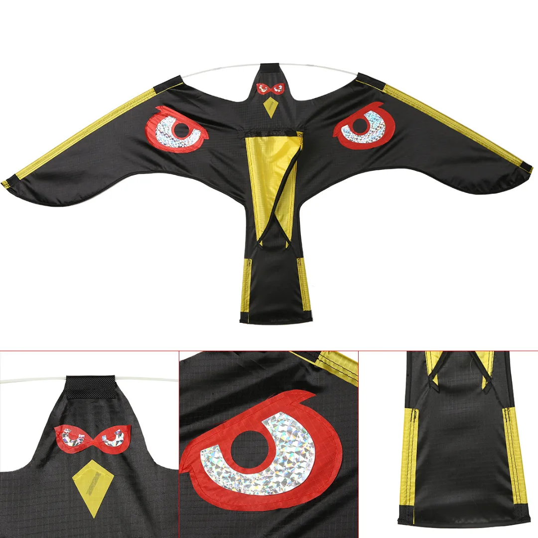 Outdoor Garden Pest Control Black Bird Repeller Flying Hawk Kite