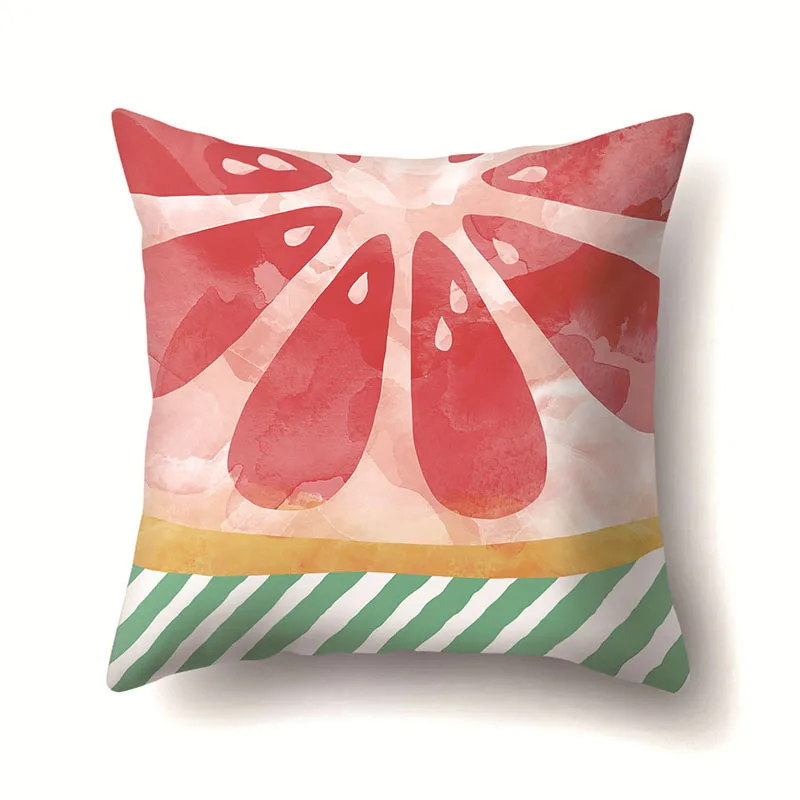 

2019 Summer Fruit Cushion Cover 45x45cm Watermelon Lemon Pattern Sofa Pillowcase Office Car Home Textile Decorative Pillow Cover