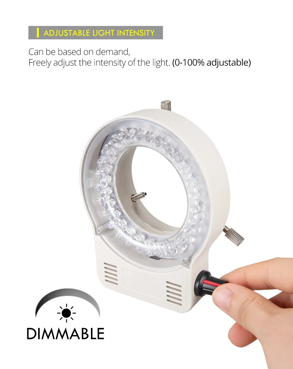 4.5W 100V-240V Adjustable Microscope LED Ring Light Professional Lighting for Stereo Microscope Camera Magnifier Illuminator (9)
