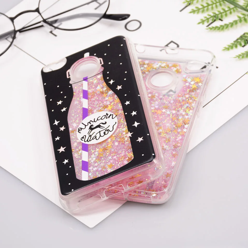 Reaoom for Xiaomi Redmi 4X Case Glitter Dynamic Liquid Colorful Star Quicksand Cute Bottle Unicorn Cover for Xiaomi Redmi 4x     (8)
