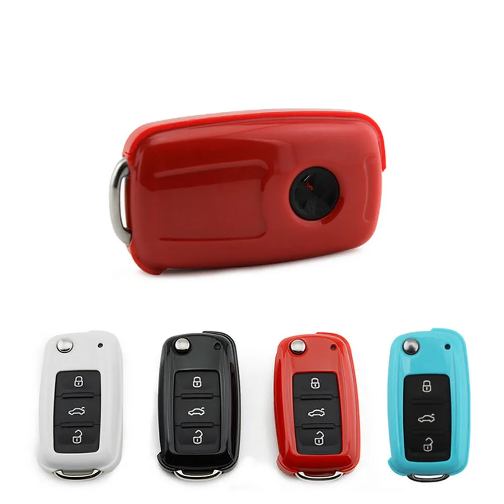 Чехол для автомобильного ключа чехол Volkswagen VW Golf 6 Polo Tiguan Skoda Octavia Seat ABS складные