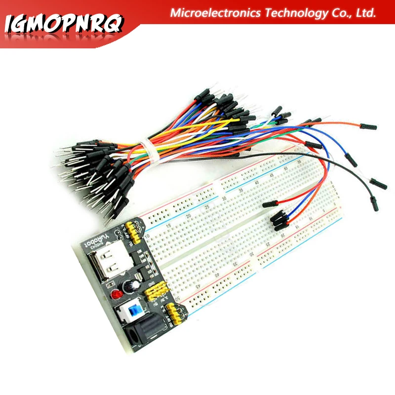 1 pçs mb102 pão placa 830 buraco + módulo 65 linha de conexão pão diy kit especial produção