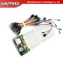 1 pçs mb102 pão placa 830 buraco + módulo 65 linha de conexão pão diy kit especial produção