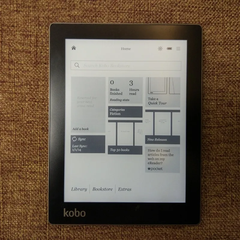 Отремонтированный Kobo Aura e-Book reader e-ink 6 дюймов разрешение 1024x758 N514 встроенный передний светильник e Book Reader