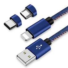 Джинсовый кабель для быстрой зарядки мобильного телефона, кабель для зарядки, подходит для TYPE-C, Android, Apple