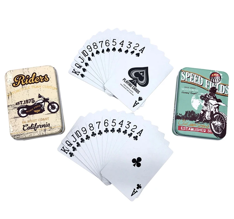 Горячая Высокое качество жестяная коробка ПВХ Мост Покер водонепроницаемый пластик Texas Hold'em игральные карты креативный узор Подарки настольные игры