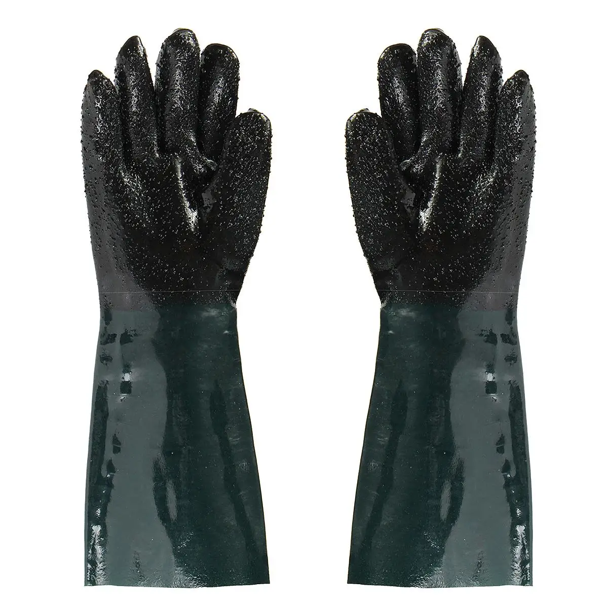 

48CM Rubber Sandblaster Sand Blaster Sandblasting Gloves For Sandblast Cabinets Safety Glove