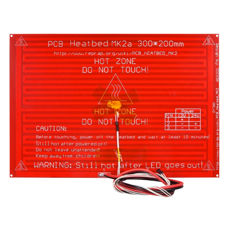 Цена MK2A heatкровать 300*200*2,0 со светодиодным резистором и кабелем RepRap RAMPS 1,4 Горячая кровать + 100K Ом NTC 3950 Термисторы для 3D принтера