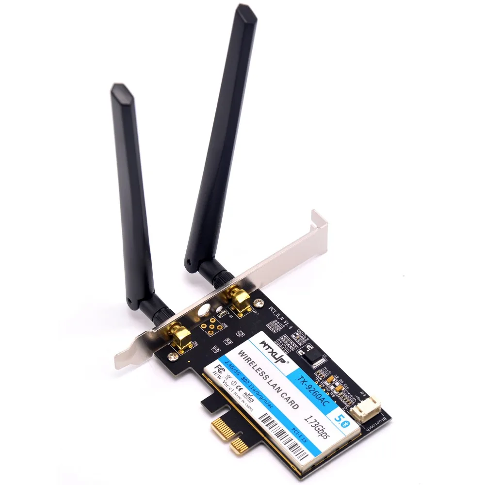 WTXUP беспроводной-AC 9260 802.11ac 1730 Мбит/с PCI Express Настольный PCi-e WiFi адаптер+ Bluetooth 5,0 для Intel 9260ac беспроводная карта