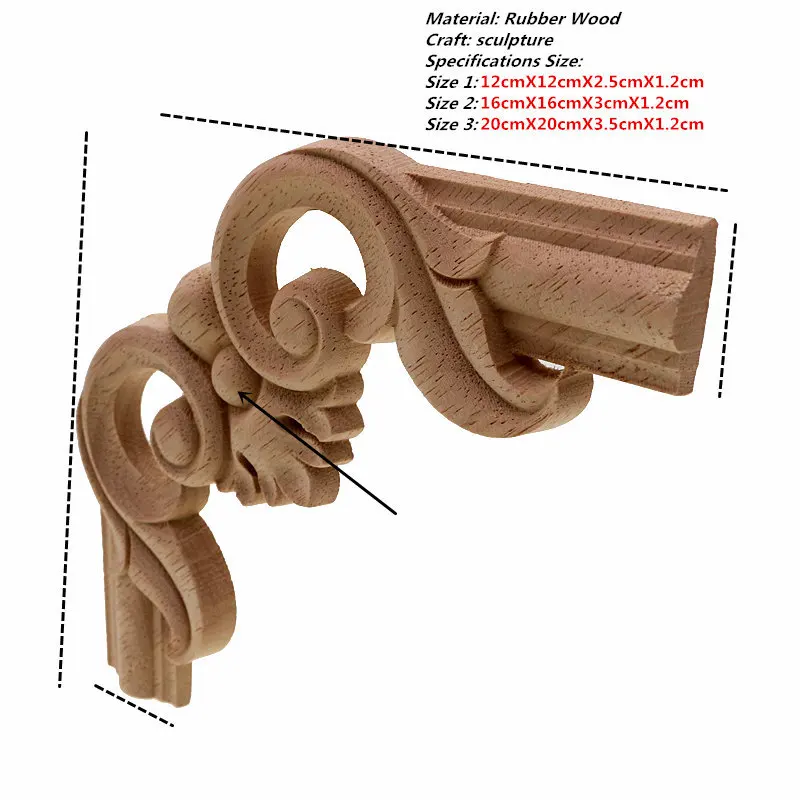 VZLX античные декоративные деревянные аппликации для декора мебели двери шкафа неправильные деревянные молдинги цветок резьба фигурка