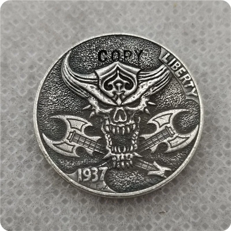 Хобо никелевый Coin_Type # 60_1937-D с гравировкой в виде американского бизона из никеля