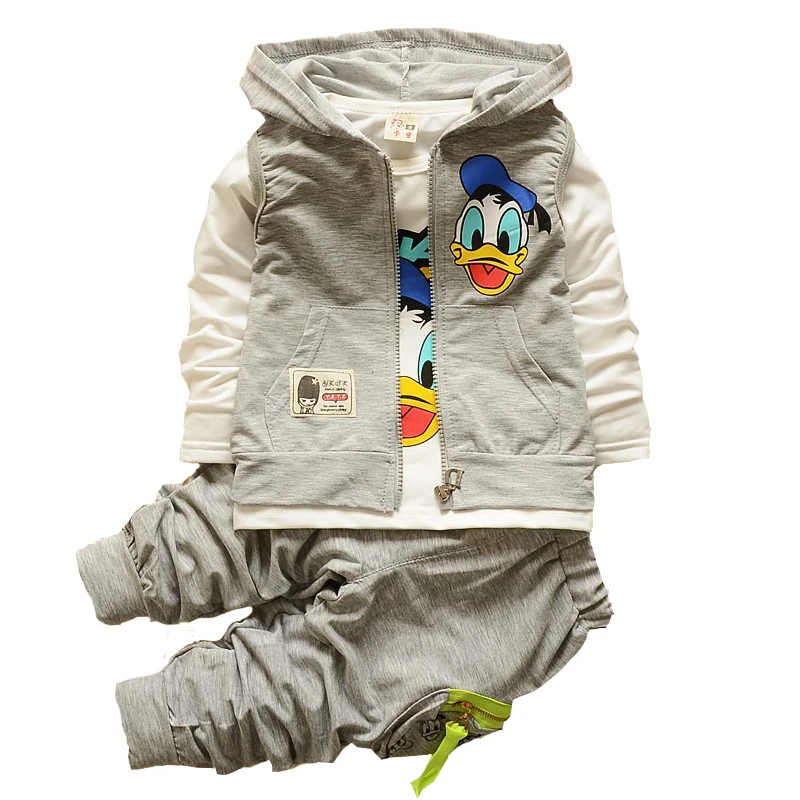 Комплект осенней одежды для маленьких мальчиков 1, 2, 3, 4 лет, комплект одежды для детей с изображением Микки Дака, куртка с капюшоном детская одежда детский спортивный костюм для мальчиков
