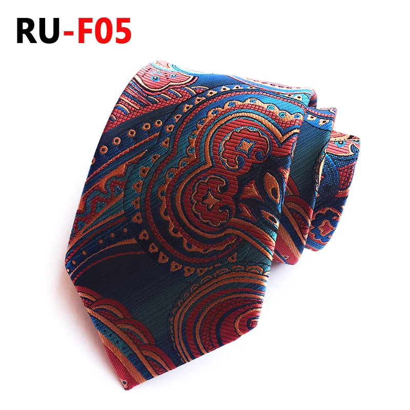 RU-F05 67 цветов, шелковый галстук для мужчин, жаккардовый, 8 см, Модный Цветочный галстук, деловой галстук для свадебной вечеринки, галстук, подарок для Него - Цвет: RU-F05
