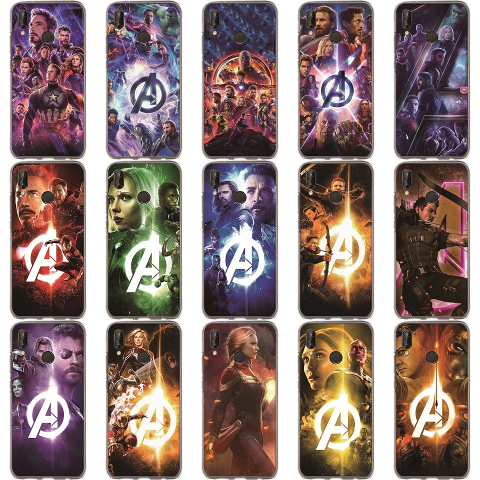 

Luxury Marvel Case For Huawei Honor 10 Lite 10 9 8 7A 7C 7X 7 6A Iron Man Captain America Raytheon Clown Soft silicone TPU Cover