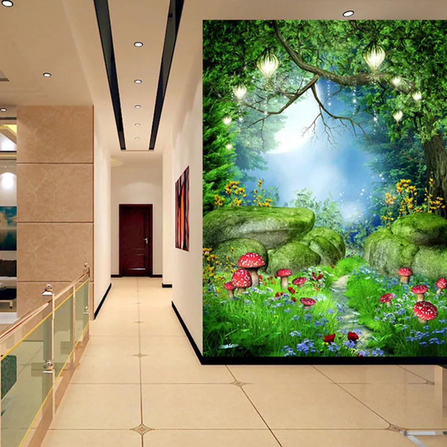 

3d Mural Wallpaper Wallpapers for Living Room Wall Papers Home Decor Walls Paper 3d Murals Roll Mushroom Woods Papel De Parede