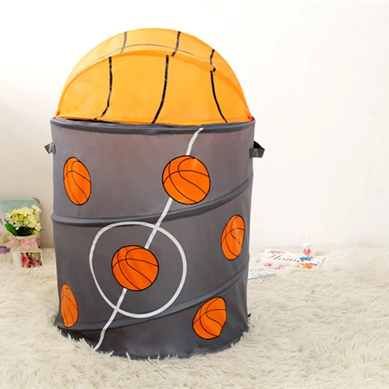 Basketball Modeling Collapsible Laundry Basket Storage Barrels Barrel Polyester Cloth Toy Store | Дом и сад