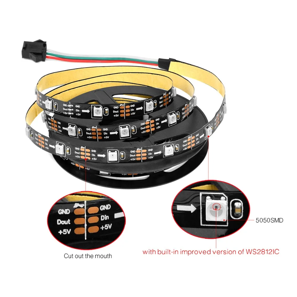 AIMENGTE DIY Мечта цвет фея светодиодный свет шкафа DC5V Пиксельная адресация RGB USB Светодиодная лента для V гардероб лестница Рождество