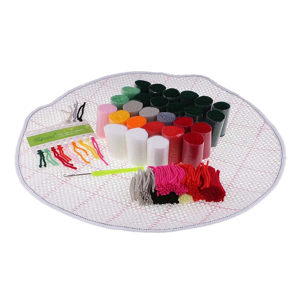 2 Set Santa Claus Latch Hook Kits for Adults Beginners DIY Carpet Cushion Embroidery Craft