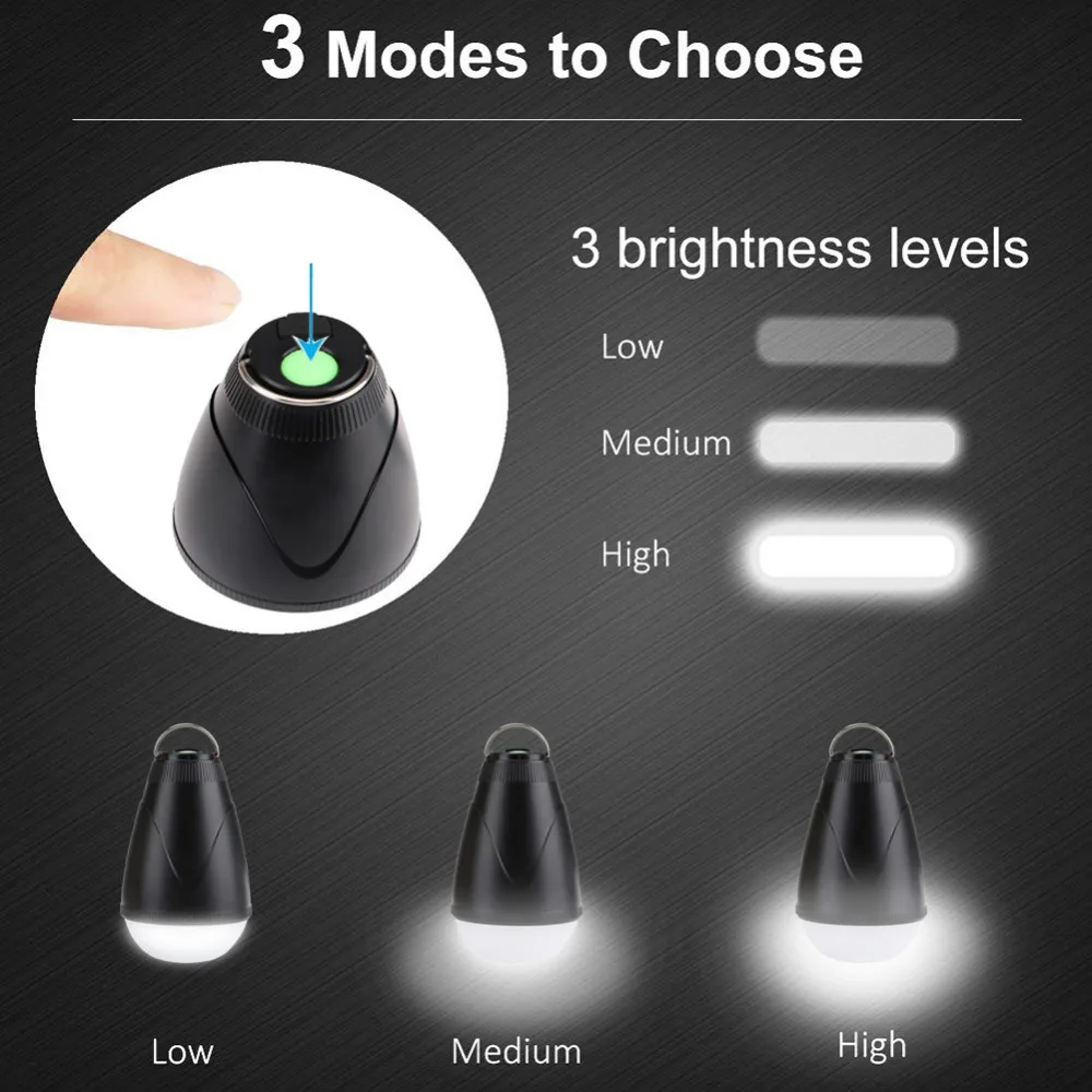 

LED Camping Light USB Rechargeable Bulb Light 3 Modes Portable Lantern With Remote Control Battery Outdoor Tent Emergency Lamp